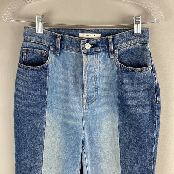 PacSun Two Panel High Waisted Straight Leg Jeans Size 25 - Picture 5 of 16